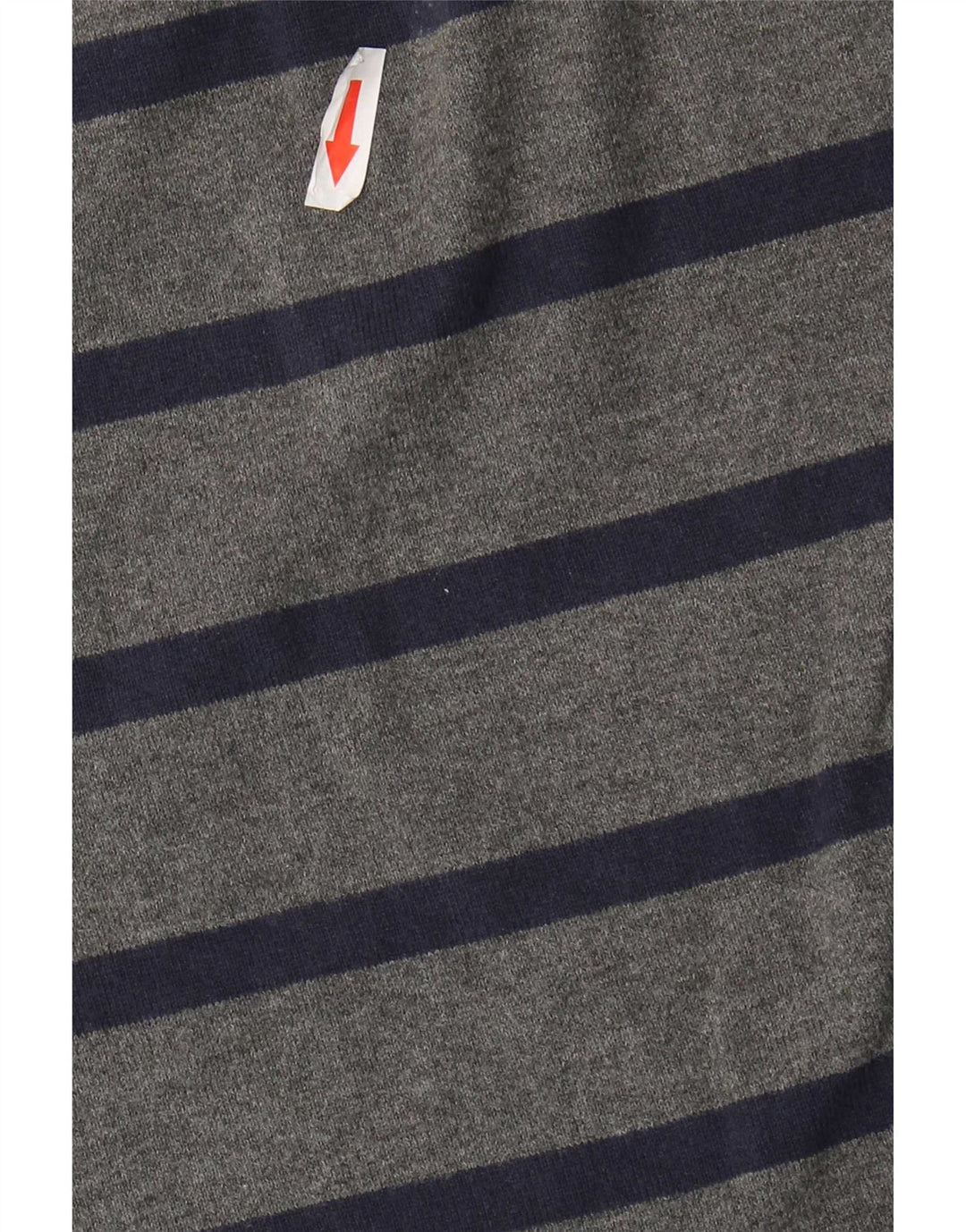 Marks & Spencer Mens Long Sleeve Polo Shirt Large Grey Striped Cotton