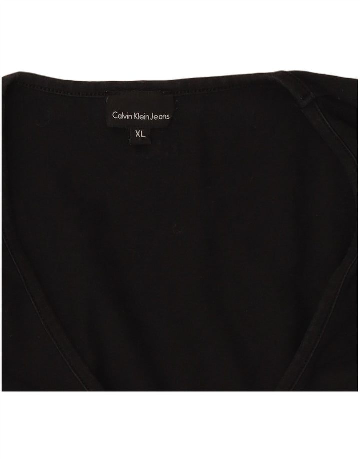 CALVIN KLEIN JEANS Womens Top Long Sleeve UK 18 XL Black