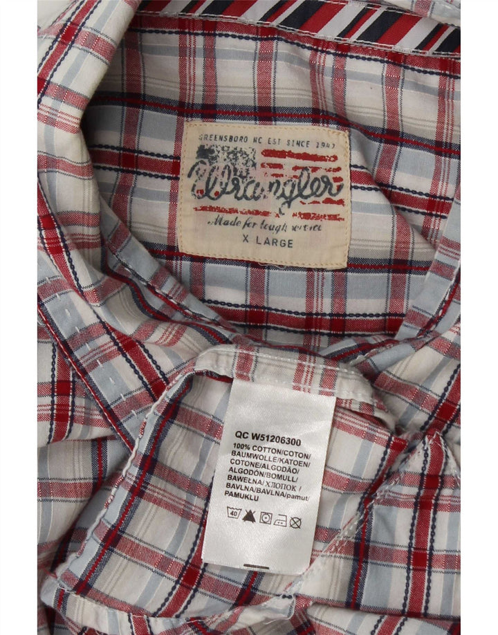 Wrangler Mens Short Sleeve Shirt XL Multicoloured Plaid Cotton