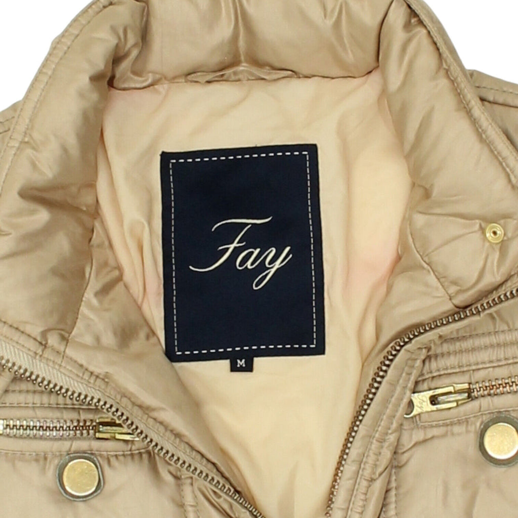 Fay Womens Beige Quilted Bomber Jacket | Vintage High End Luxury Designer VTG | Vintage Messina Hembry | Thrift | Second-Hand Messina Hembry | Used Clothing | Messina Hembry 