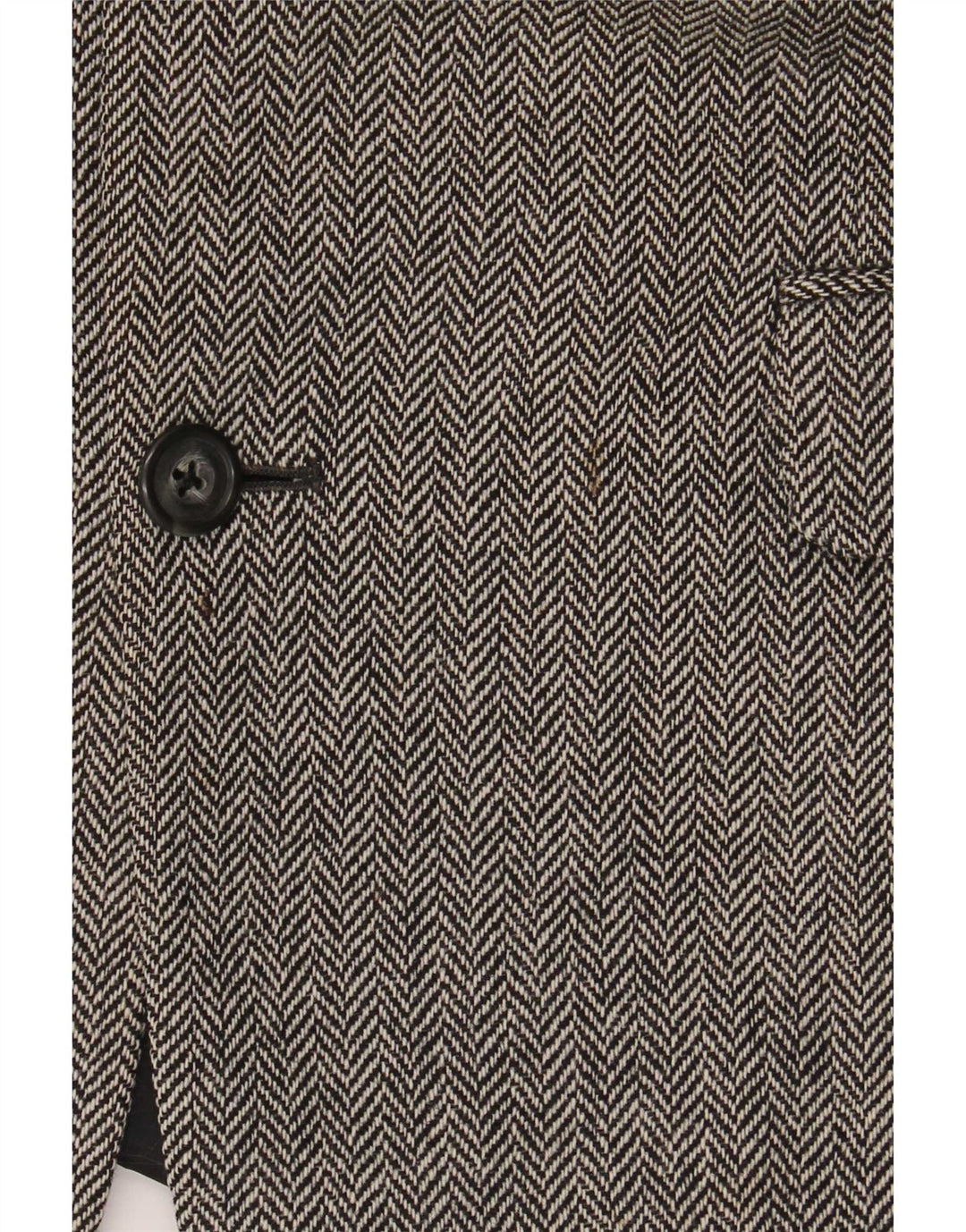Marks & Spencer Mens 2 Button Blazer Jacket UK 42 Large Grey Herringbone