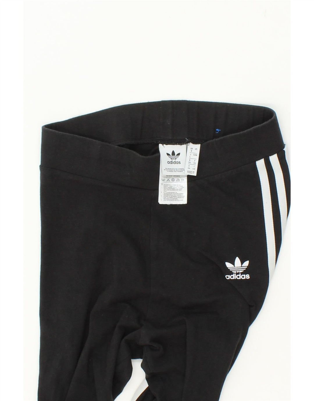 ADIDAS Womens Leggings UK 8 Small Black Cotton Vintage Adidas and Second-Hand Adidas from Messina Hembry 