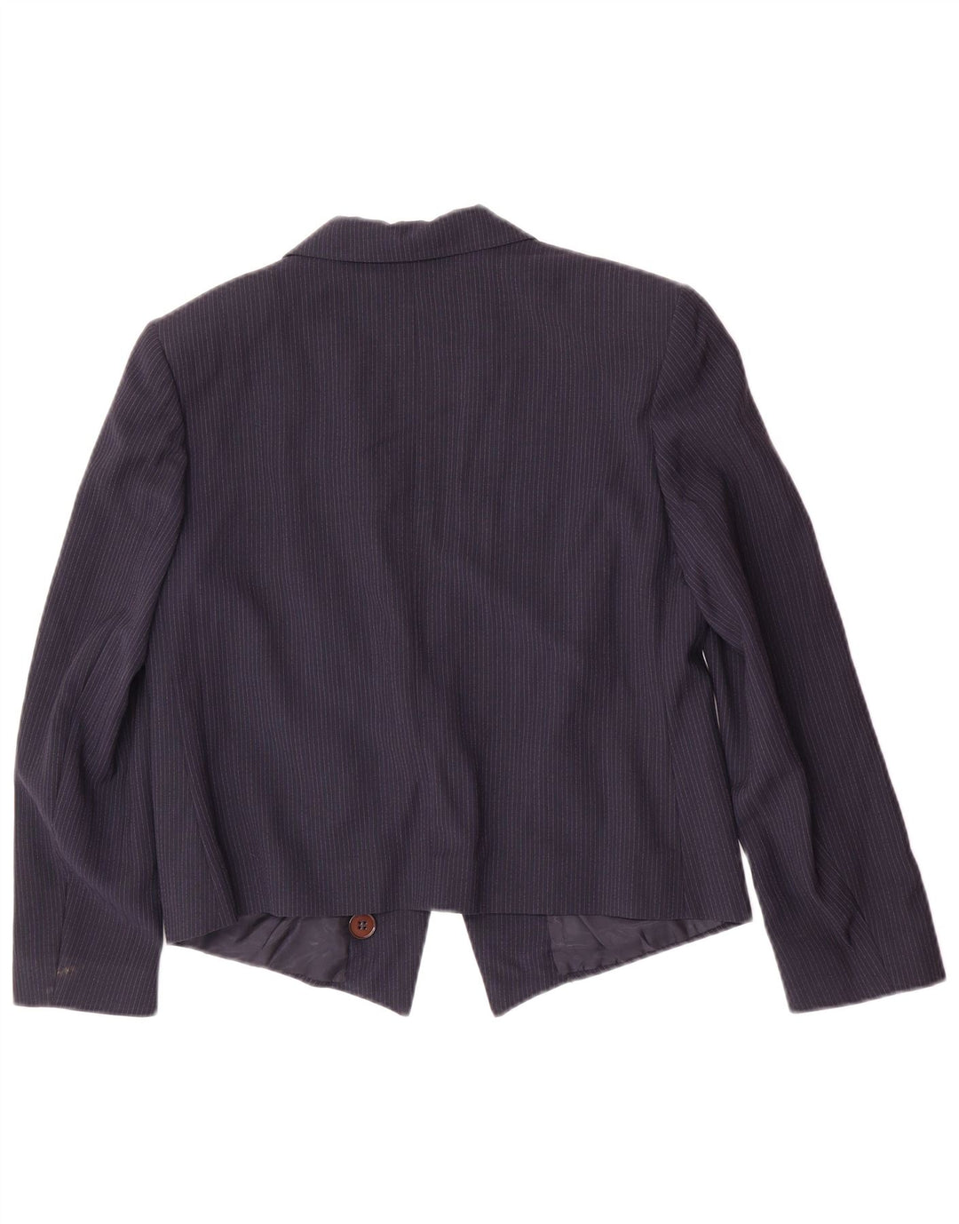 Vintage Womens 1 Button Blazer Jacket IT 46 Large Navy Blue Pinstripe