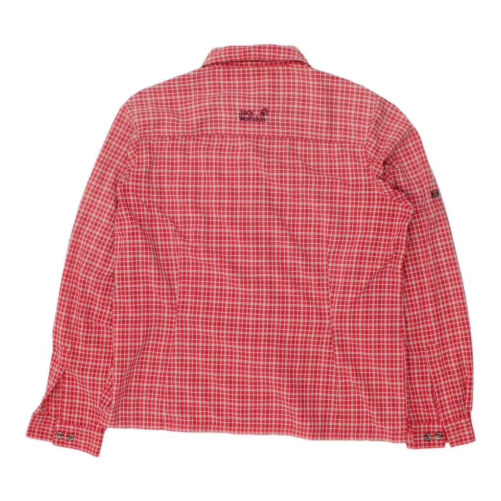 Jack Wolfskin Womens Red Plaid Nylon Shirt | Vintage High End Designer VTG | Vintage Messina Hembry | Thrift | Second-Hand Messina Hembry | Used Clothing | Messina Hembry 