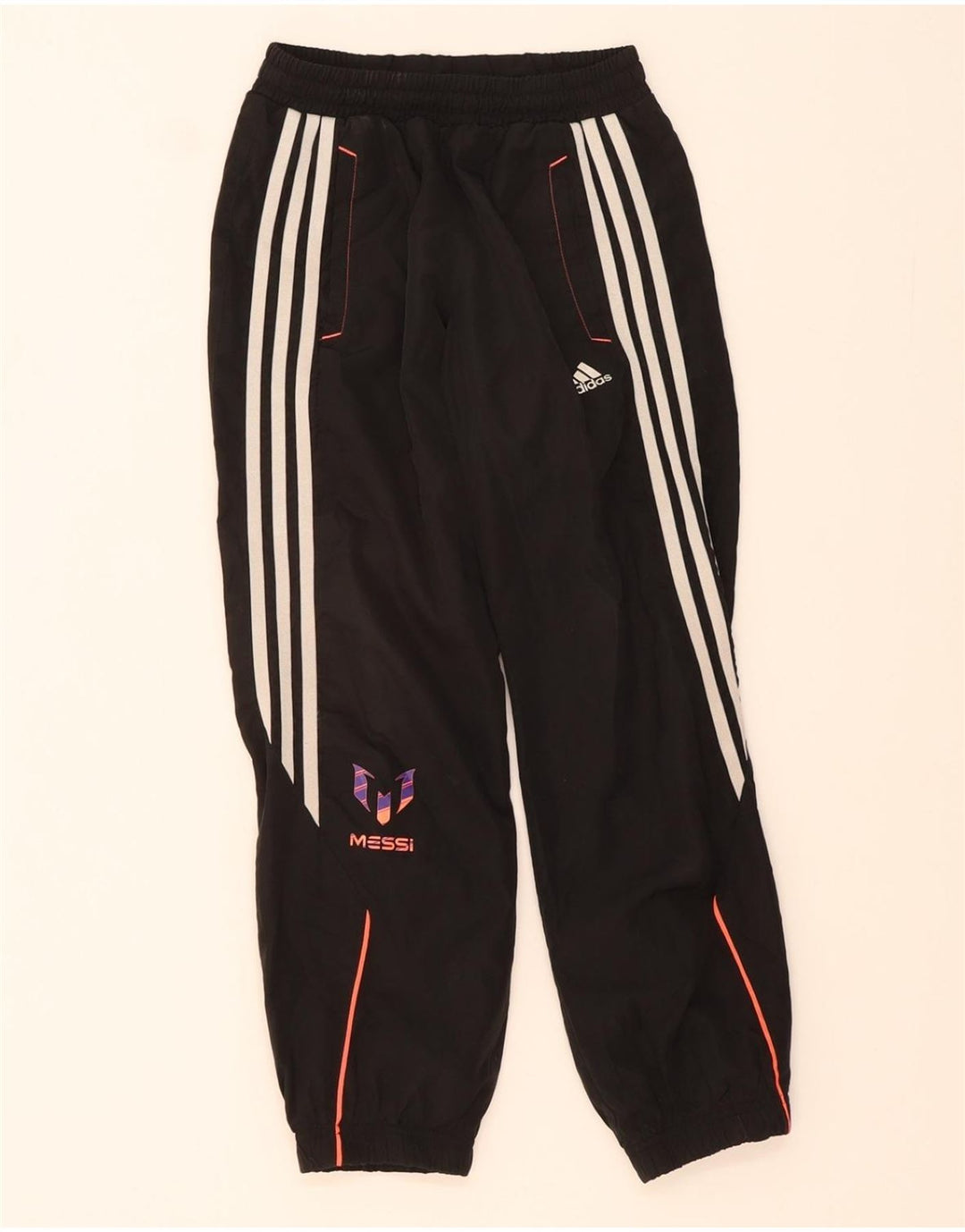 ADIDAS Boys MESSI Tracksuit Trousers Joggers 9-10 Years  Black Polyester