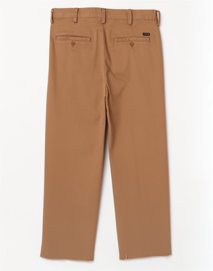 Izod Mens Pegged Cropped Trousers W32 L25 Beige Cotton