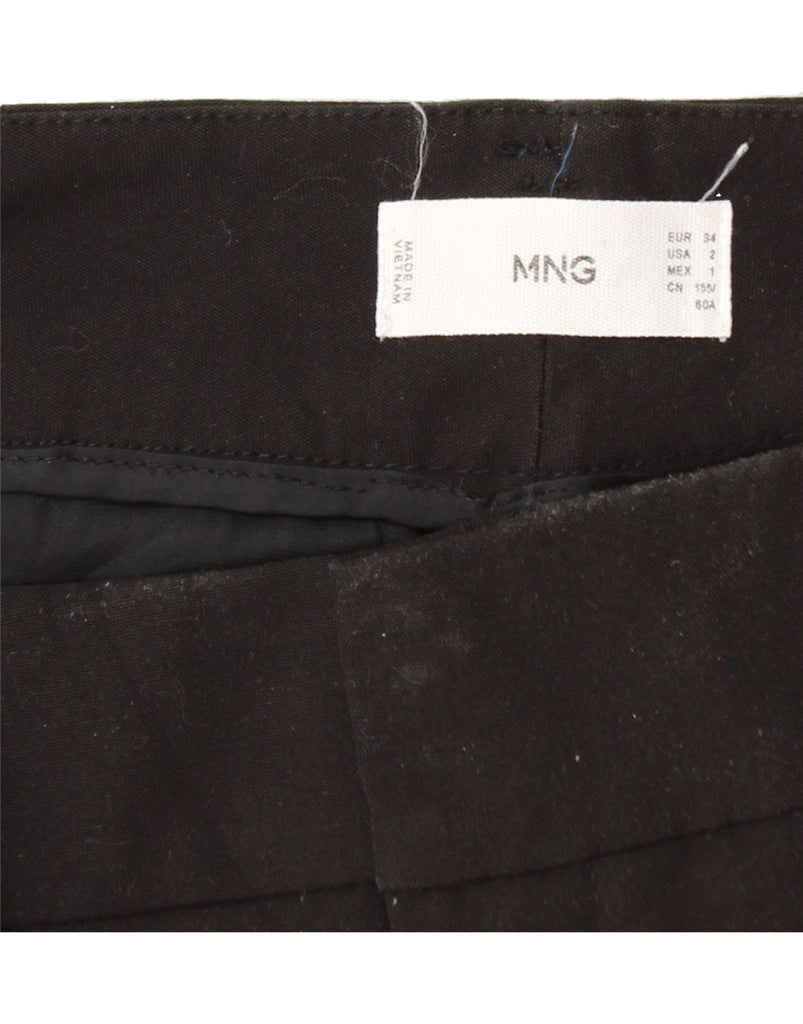 MANGO Womens Straight Cropped Trousers EU 34 2XS W26 L24 Black Vintage Mango and Second-Hand Mango from Messina Hembry 