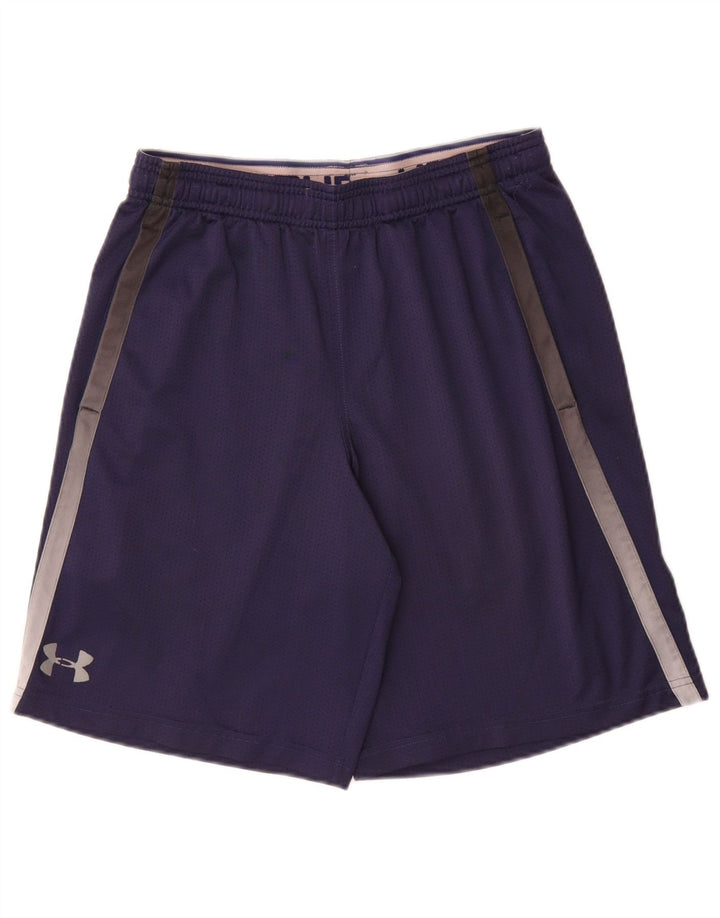 Under Armour Mens Heat Gear Sport Shorts Medium  Navy Blue Polyester