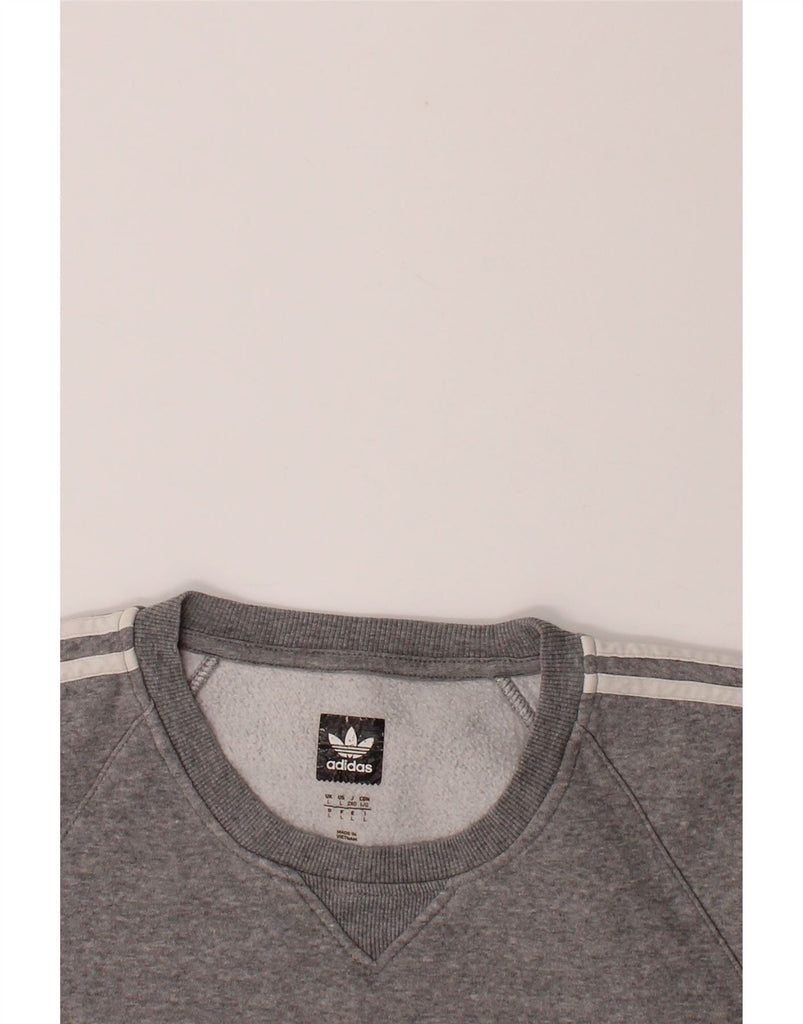 ADIDAS Mens Sweatshirt Jumper Large Grey Cotton Vintage Adidas and Second-Hand Adidas from Messina Hembry 