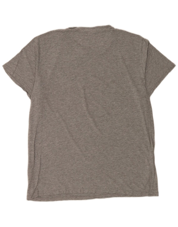 Pierre Cardin Mens Graphic T-Shirt Top XL Grey Flecked Cotton
