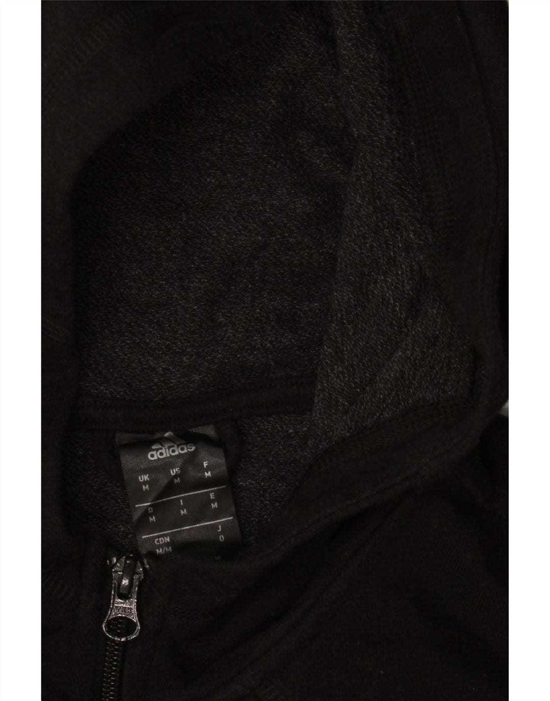 ADIDAS Mens Graphic Zip Hoodie Sweater Medium Black Cotton Vintage Adidas and Second-Hand Adidas from Messina Hembry 