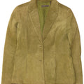 Liz Claiborne Womens 2 Button Suede Blazer Jacket US 6 Medium Green Leather