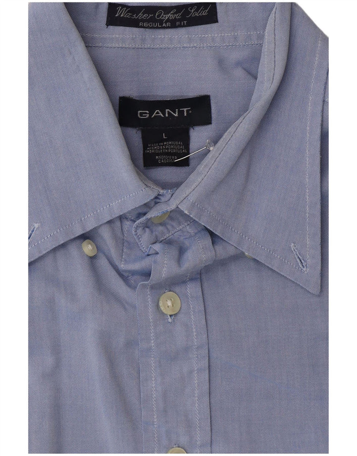GANT Mens Regular Fit Shirt Large Blue Cotton