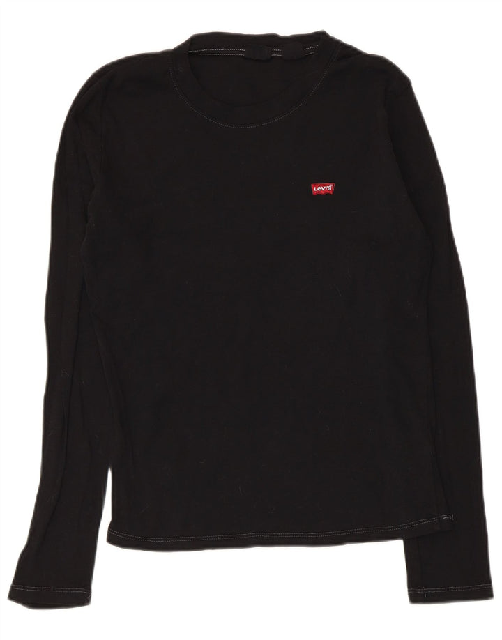LEVI'S Womens Top Long Sleeve UK 10 Small Black