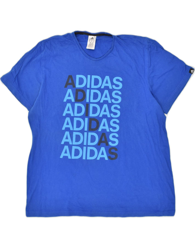 ADIDAS Mens Graphic T-Shirt Top 2XL Blue Cotton | Vintage Adidas | Thrift | Second-Hand Adidas | Used Clothing | Messina Hembry 