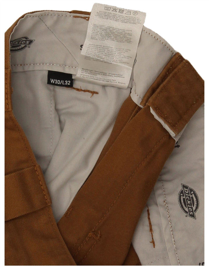 Dickies Mens Slim Straight Chino Trousers W30 L32 Brown Polyester