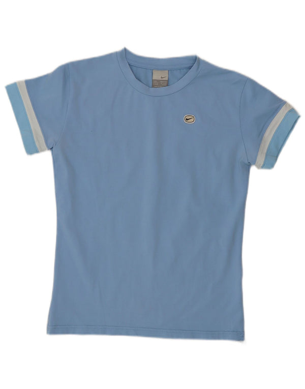 Nike Womens T-Shirt Top UK 14/16 Large Blue Colourblock