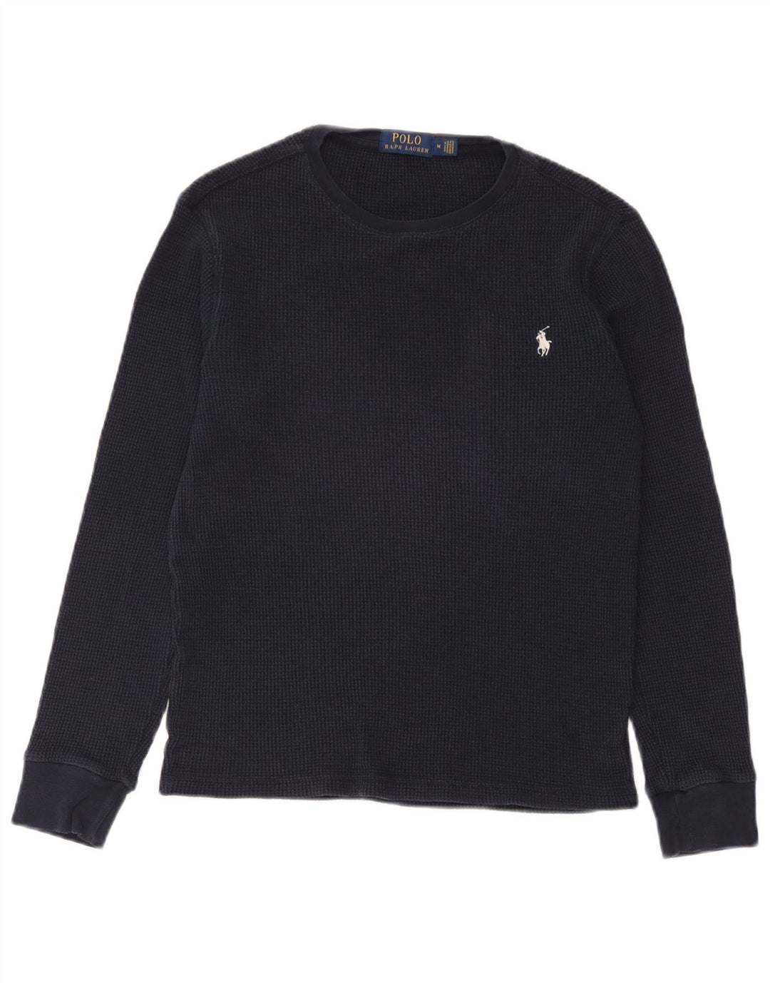 Polo Ralph Lauren Mens Top Long Sleeve Medium Navy Blue Cotton