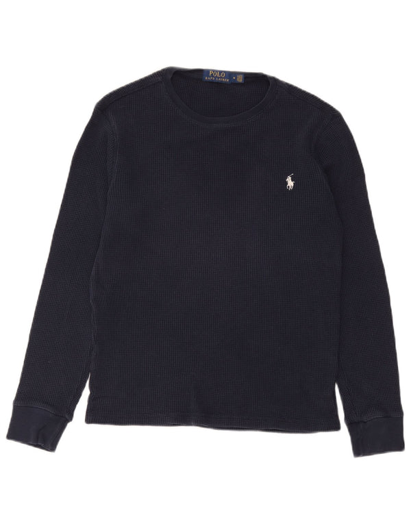 Polo Ralph Lauren Mens Top Long Sleeve Medium Navy Blue Cotton