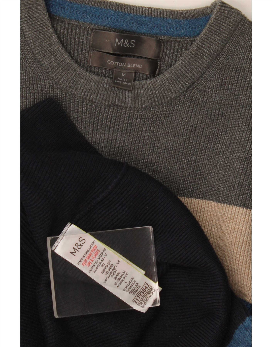 Marks & Spencer Mens Crew Neck Jumper Sweater Medium Multicoloured