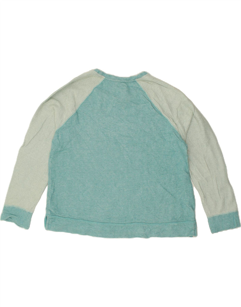 L.L.BEAN Womens Sweatshirt Jumper UK 18 XL Blue Colourblock Cotton | Vintage L.L.Bean | Thrift | Second-Hand L.L.Bean | Used Clothing | Messina Hembry 