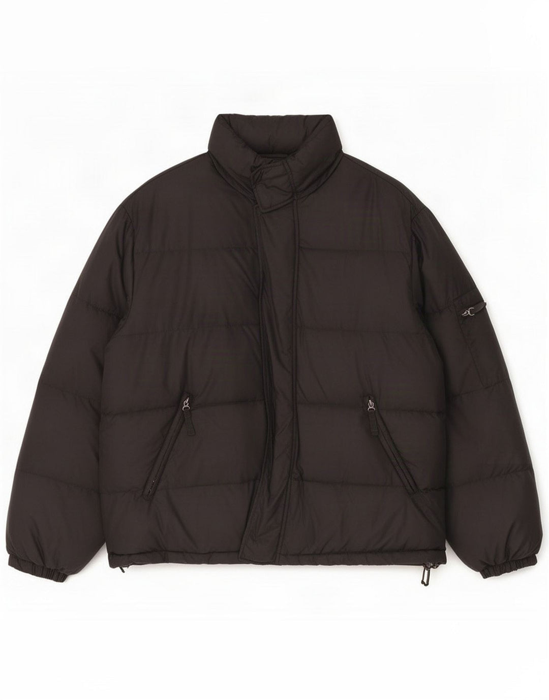 Vintage Mens Padded Jacket IT 50 XL Black Polyamide