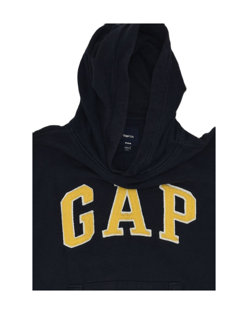 GAP Boys Graphic Hoodie Jumper 10-11 Years L Navy Blue Cotton | Vintage Gap | Thrift | Second-Hand Gap | Used Clothing | Messina Hembry 