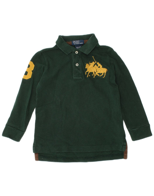 Polo Ralph Lauren Boys Graphic Long Sleeve Polo Shirt 2-3 Years Green