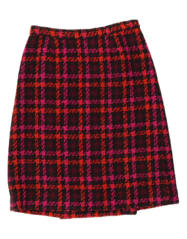 Vintage Womens Wrap Skirt W26 Small Multicoloured Houndstooth