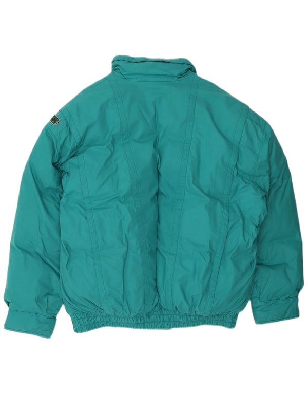 Vintage Mens Padded Jacket UK 40 Large Turquoise Cotton