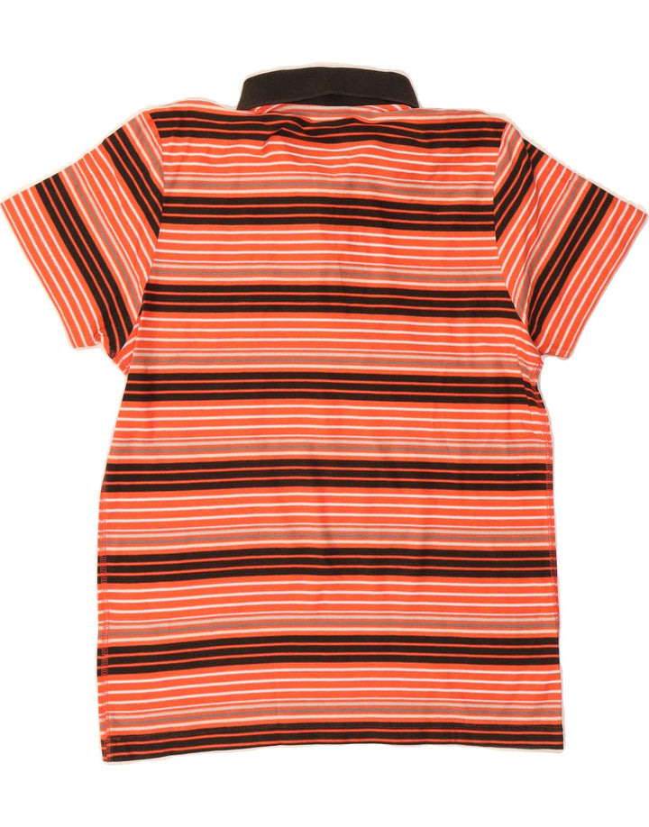 ADIDAS Mens Polo Shirt Medium Orange Striped Cotton Vintage Adidas and Second-Hand Adidas from Messina Hembry 
