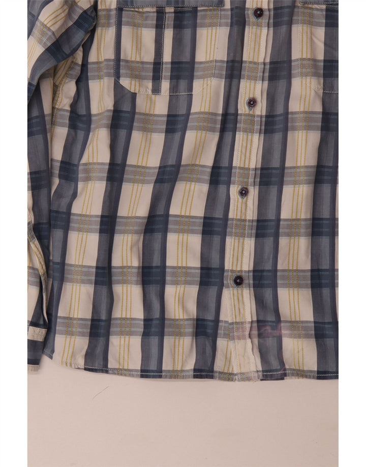 WRANGLER Mens Shirt Large Blue Check Cotton