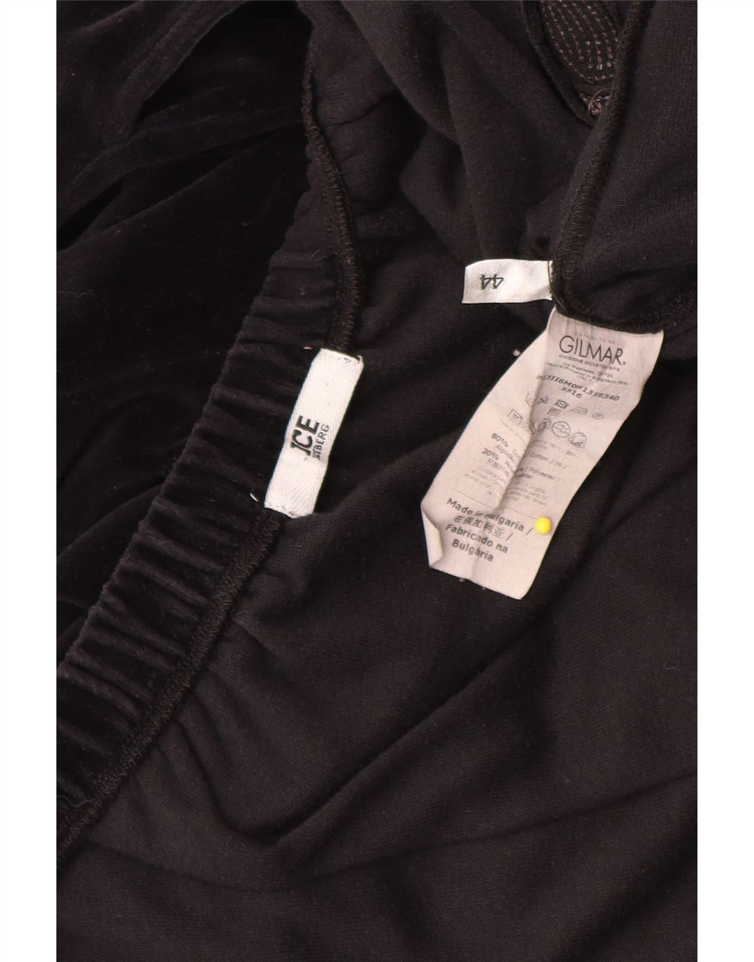 Iceberg Womens Strapless Velour Jumpsuit IT 44 Medium  Black Cotton