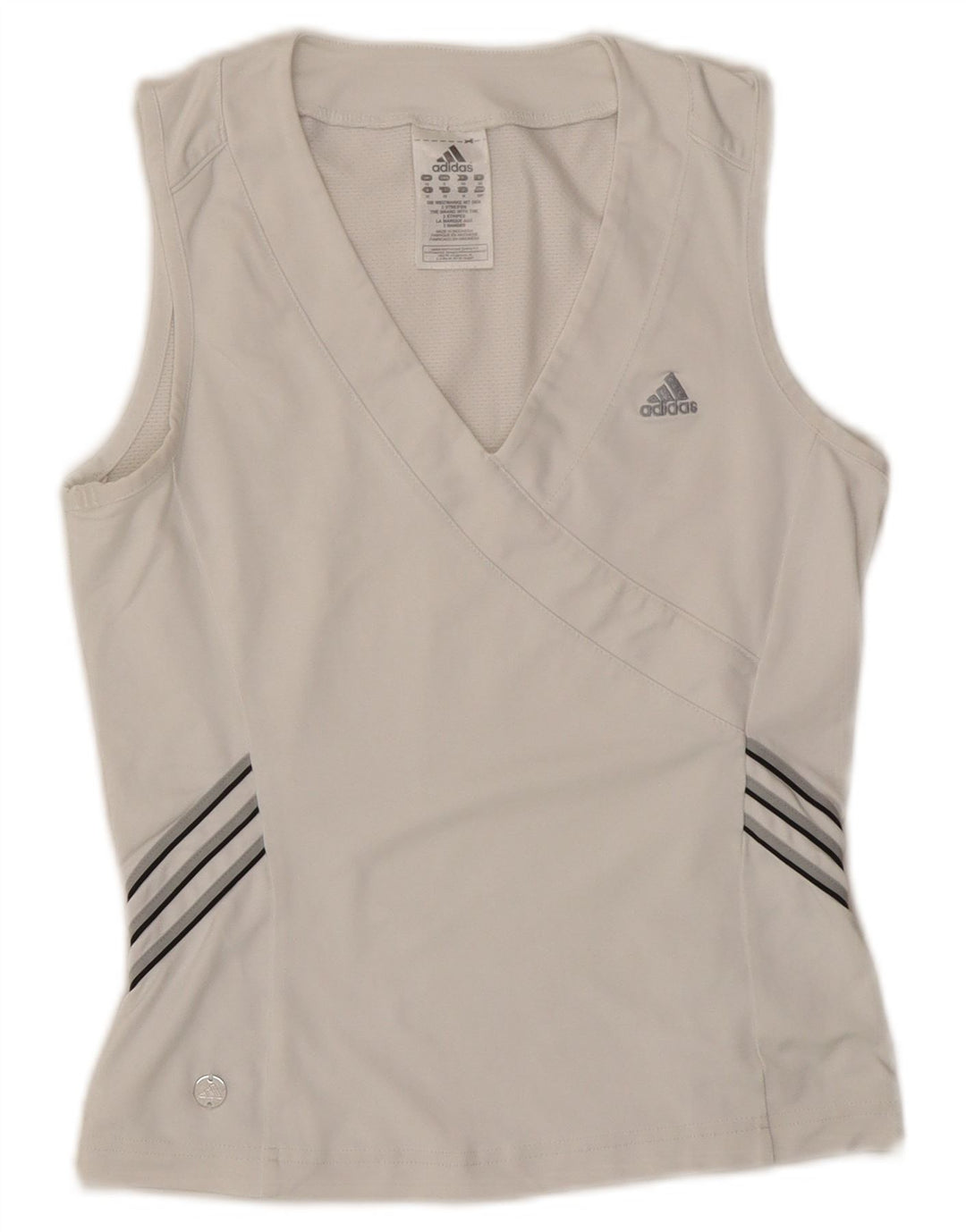 ADIDAS Womens Vest Top UK 10 Small White Polyester