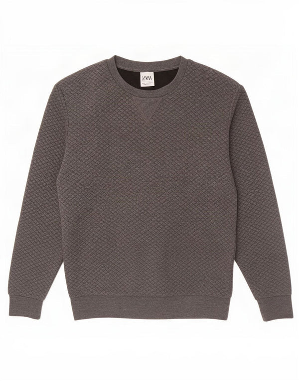Zara Mens Sweatshirt Jumper Medium Grey Cotton