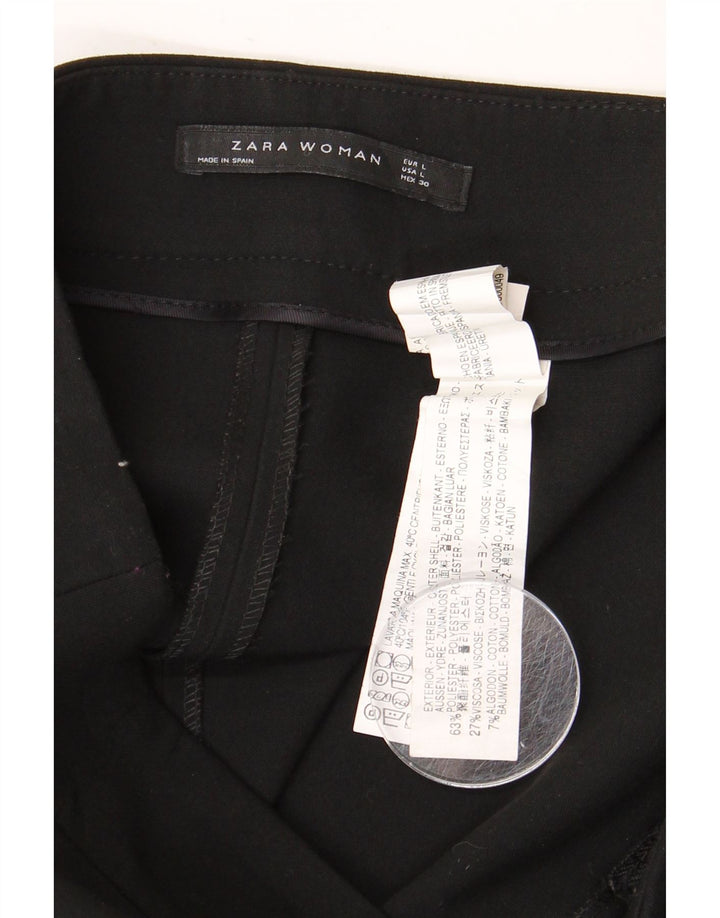 ZARA Womens Pencil Skirt Large W32  Black Polyester