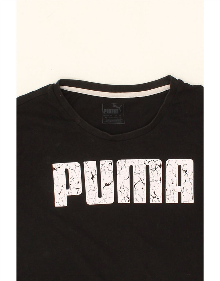 PUMA Mens Graphic T-Shirt Top Small Black Cotton Vintage Puma and Second-Hand Puma from Messina Hembry 