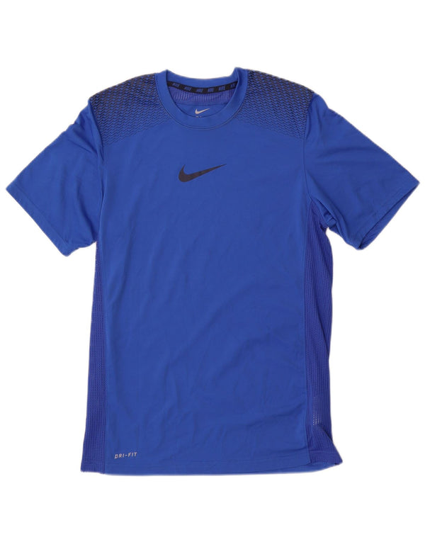 Nike Mens Dri Fit Graphic T-Shirt Top Medium Blue Polyester