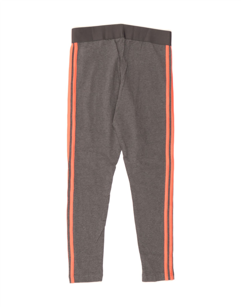 ADIDAS Womens Leggings UK 12/14 Medium  Grey Cotton Vintage Adidas and Second-Hand Adidas from Messina Hembry 