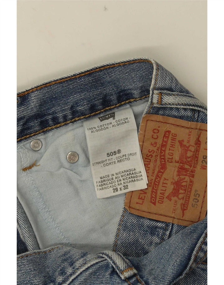 Levi's Womens 505 Distressed Denim Shorts W29 Medium Blue Cotton