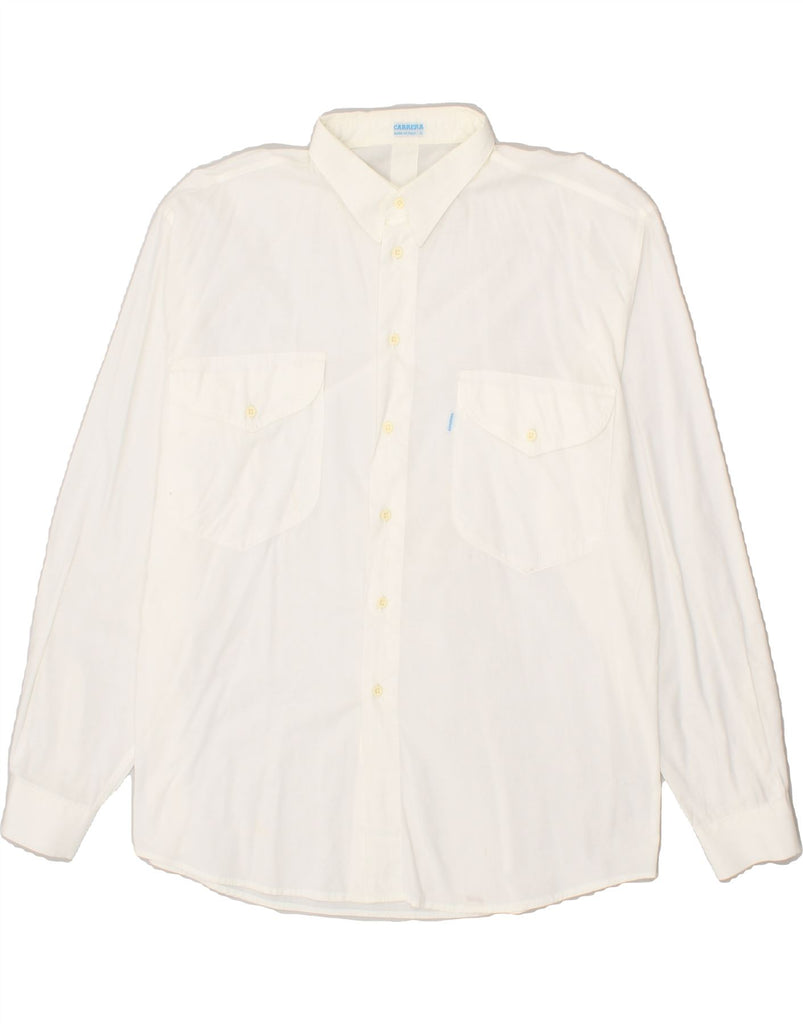 CARRERA Mens Shirt Large White Cotton | Vintage Carrera | Thrift | Second-Hand Carrera | Used Clothing | Messina Hembry 