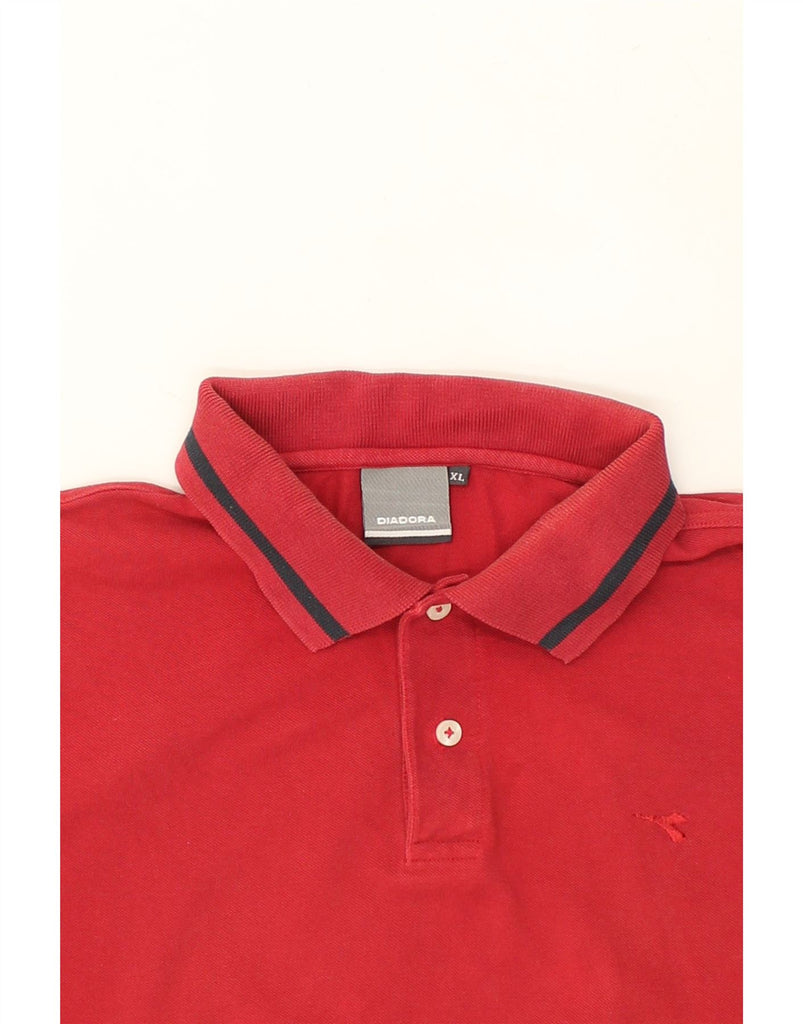 DIADORA Mens Polo Shirt XL Red Cotton | Vintage Diadora | Thrift | Second-Hand Diadora | Used Clothing | Messina Hembry 