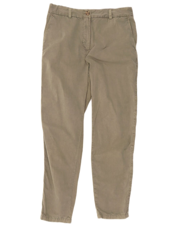 Marks & Spencer Womens Slim Chino Trousers UK 10 Small W30 L27 Khaki Cotton
