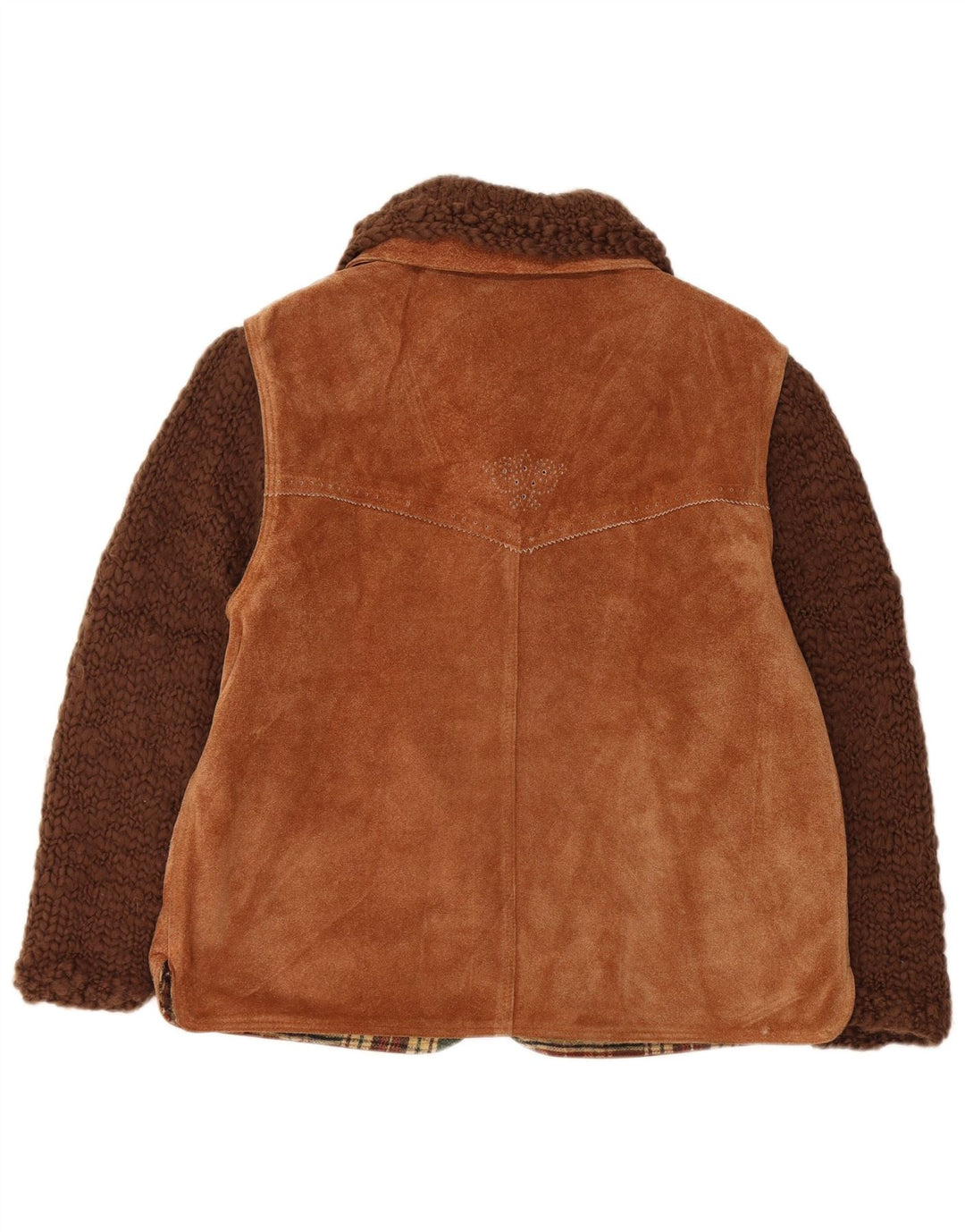 Conbipel Womens Suede Jacket IT 44 Medium Brown Leather