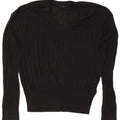 Marks & Spencer Womens V-Neck Jumper Sweater UK 14 Medium Black Viscose