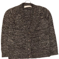 Zara Womens Cardigan Sweater UK 14 Medium Black Flecked Cotton