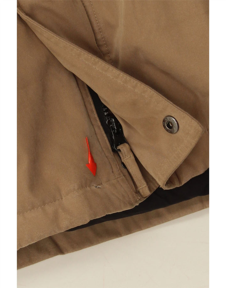 BEST COMPANY Mens Hooded Padded Jacket UK 40 Large Beige Polyester