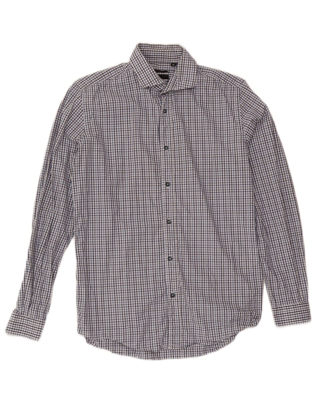 Liu Jo Mens Slim Fit Shirt Size 39 15 1/2 Medium Navy Blue Check