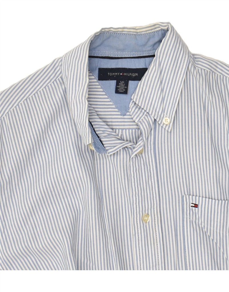 TOMMY HILFIGER Mens Shirt Small Blue Pinstripe Cotton | Vintage Tommy Hilfiger | Thrift | Second-Hand Tommy Hilfiger | Used Clothing | Messina Hembry 