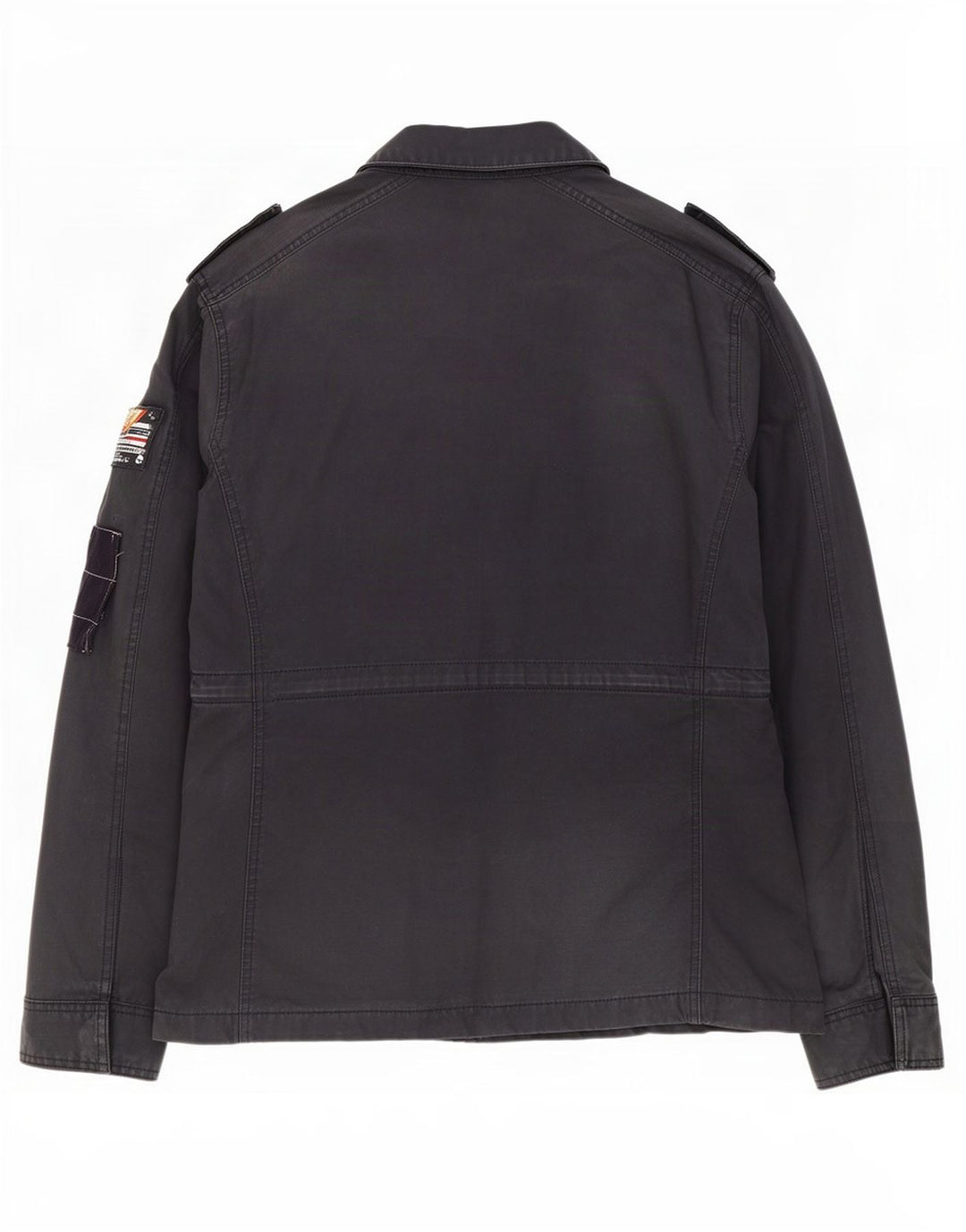 Superdry Mens Military Jacket UK 38 Medium Black Cotton